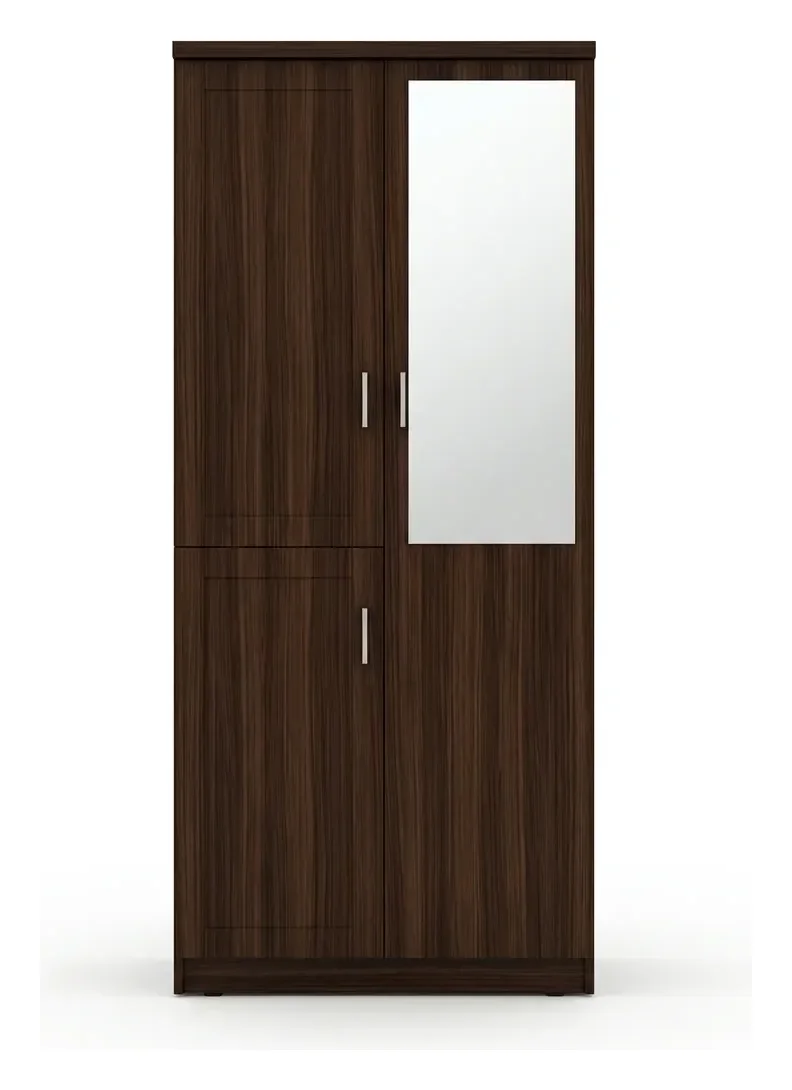 Arden walnut double-door wardrobe — wardrobes in particle board