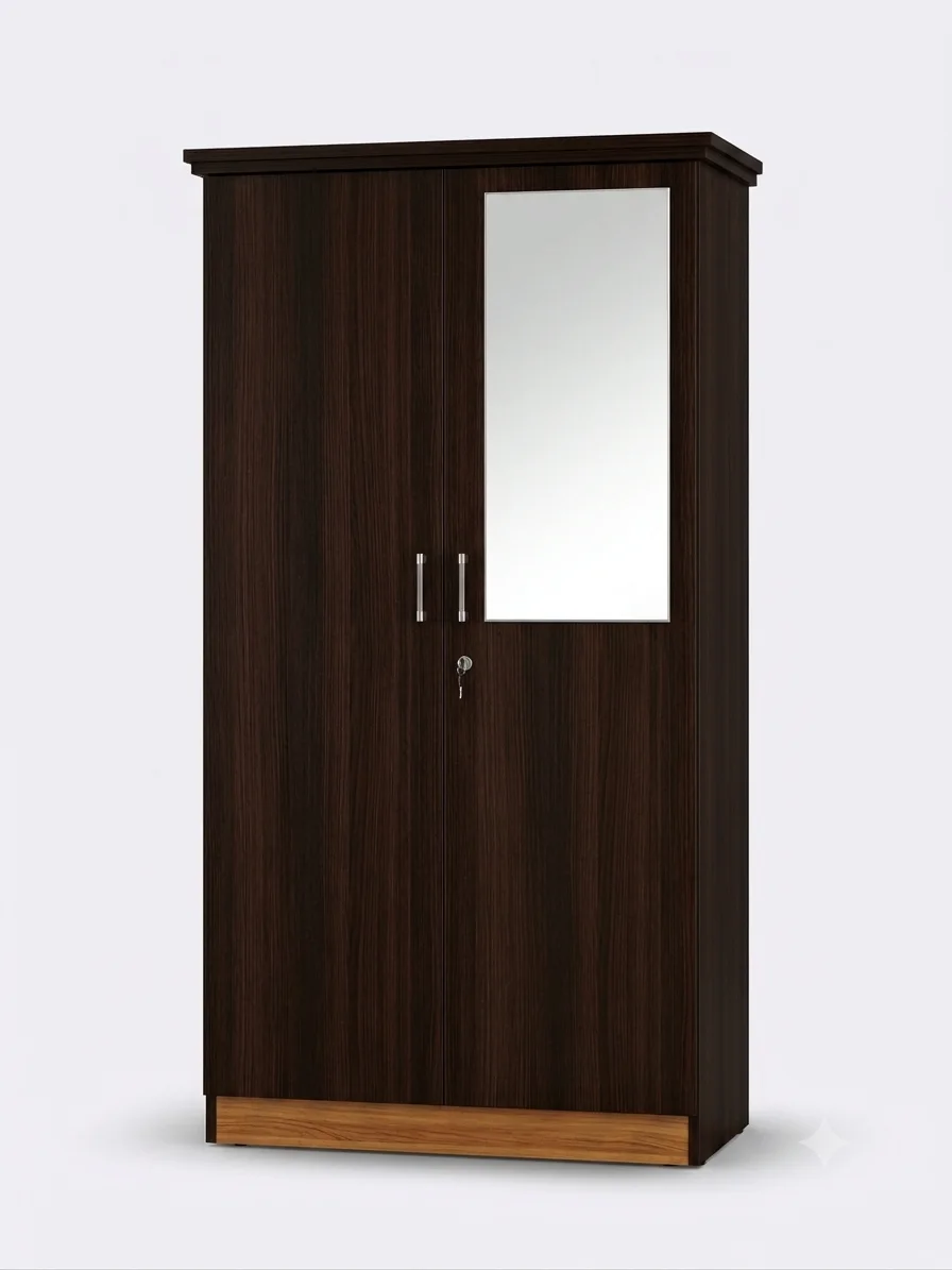 Regal dark wood mirror wardrobe — wardrobes in particle board