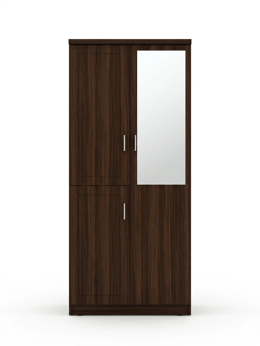 Arden walnut double-door wardrobe — wardrobes in particle board