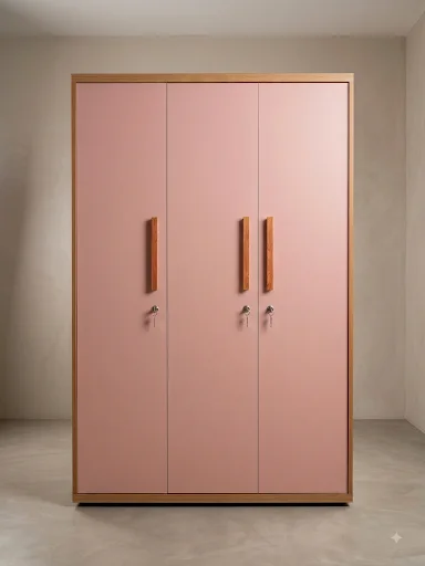 Blush rose double-door wardrobe — wardrobes in particle board