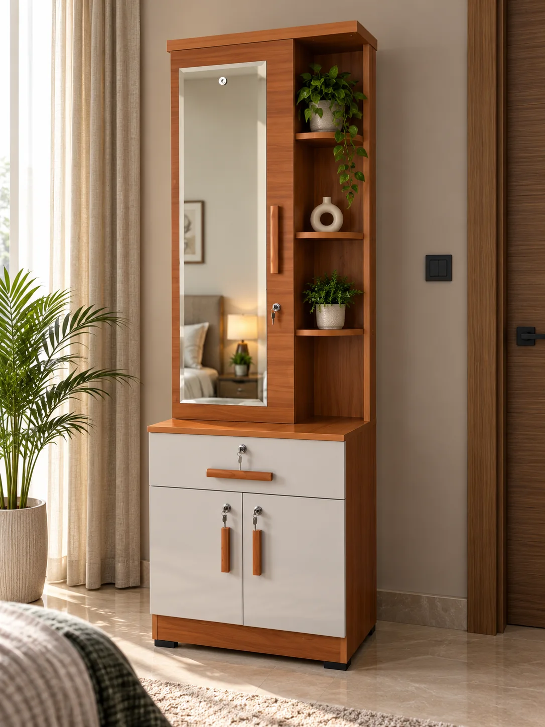 Pearl ivory vanity cabinet — dressing units in particle board