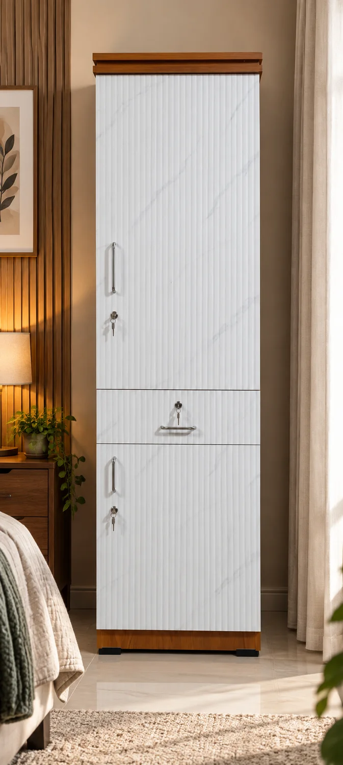 Solo slim white wardrobe — wardrobes in particle board
