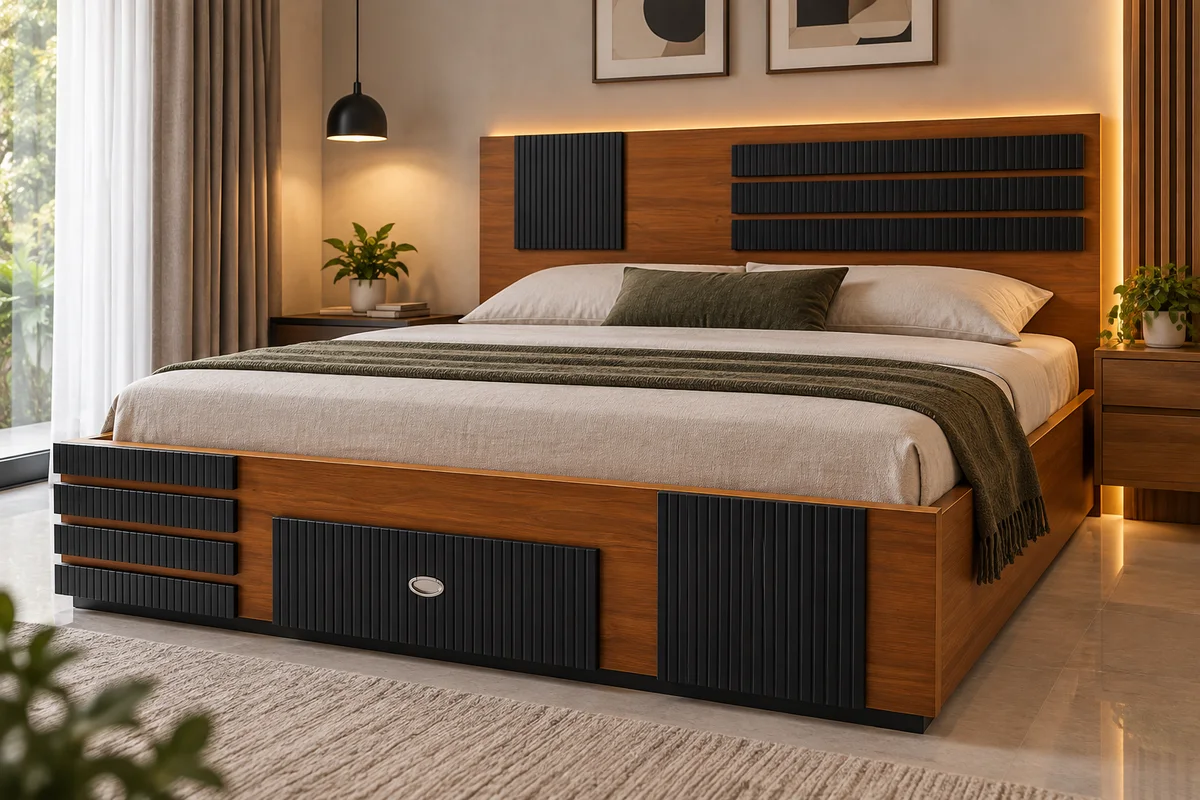 Nocturne walnut and black bedroom ensemble — bedroom sets in wood