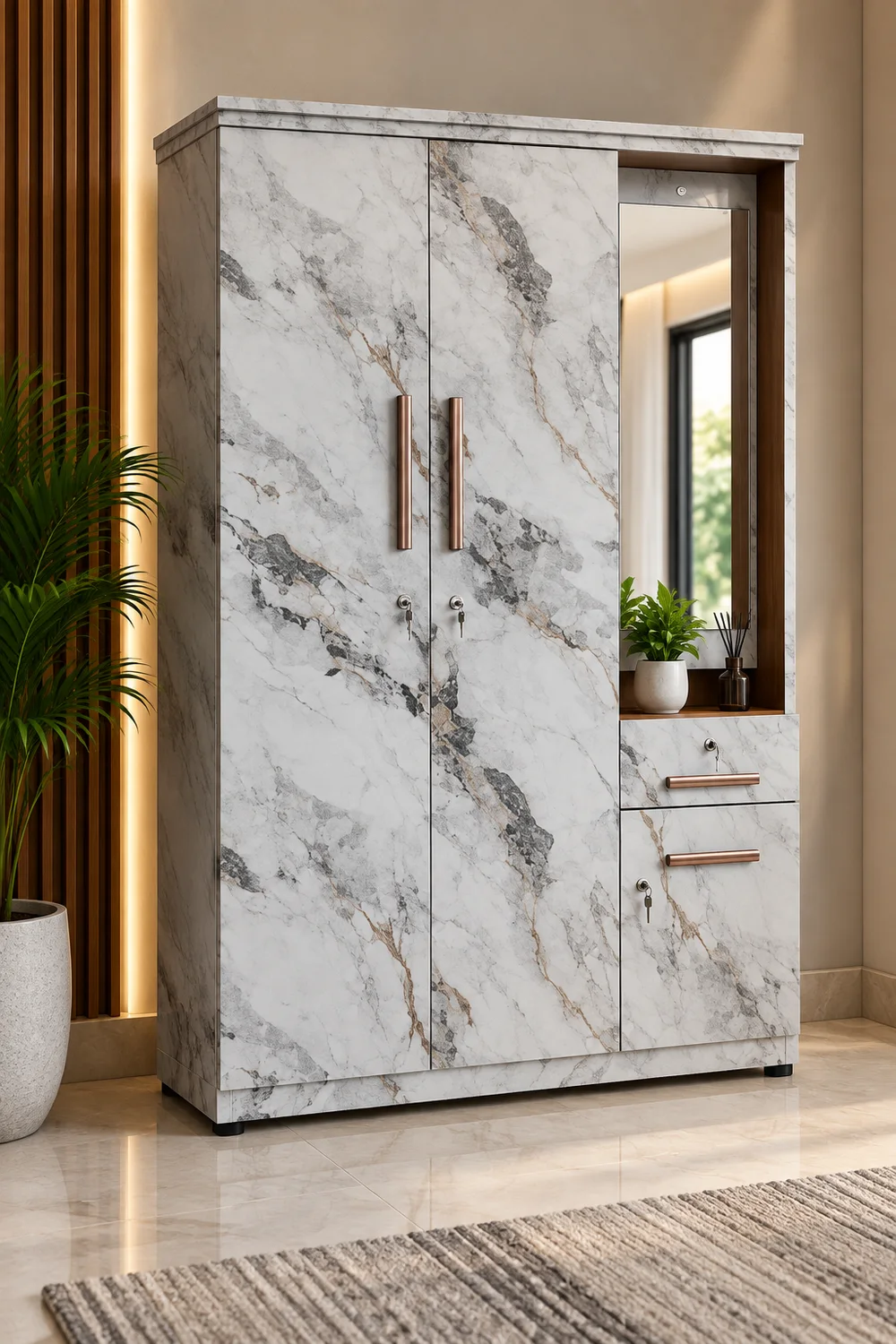 Vein marble-pattern wardrobe — wardrobes in particle board